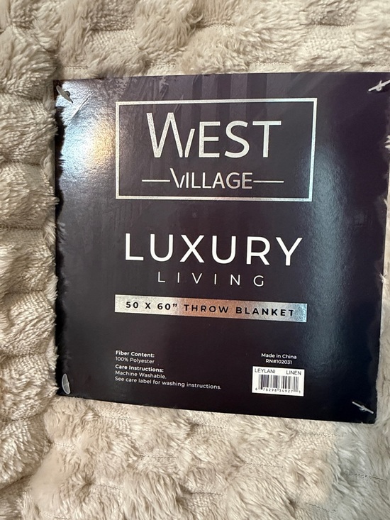 Luxury Living Plush Throw Blanket - Taupe - Picture 4 of 5